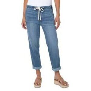 Liverpool LA Women's Button Fly  Relaxed Fit  Jeans Ankle Length Blue Size 16/33
